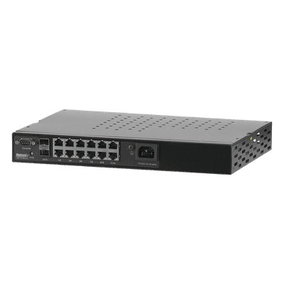 Switch WISP PoE Administrable de 14 puertos (12 PoE Gigabit + 2 SFP) 400W, entrada de 110/220 Vca