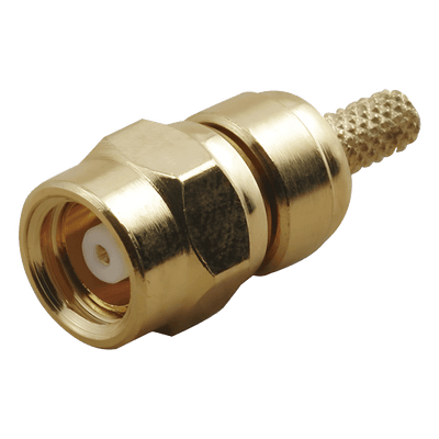 Conector RF / SMC Macho / Anillo Plegable / RG-58/U LMR-195 RG-142/U / Bronce Oro / Teflón