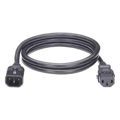 Cable de Alimentación con Bloqueo de Seguridad / IEC C14 a C13 / 17 AWG 10A / 1.2 m (3.9 ft) / Paquete 10 Piezas