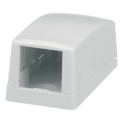 Caja de Montaje en Superficie / 1 Puerto Mini-Com / Bajo Perfil / ABS / 26.3 x 23.2 x 48.1 mm