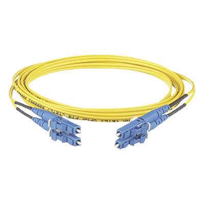 Jumper de Fibra Óptica Monomodo 9/125 OS2 / LC-LC Dúplex / OFNR Riser / 20 m (65.62 pies) / Amarillo