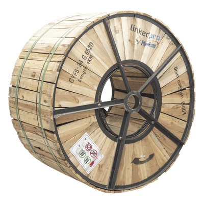 Carrete de Fibra Óptica / Monomodo G.652D / 24 Hilos / 4 km / Armada / Loose Tube / 11.4 mm / -20°C a +65°C / 13,123 pies