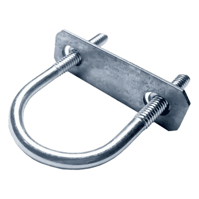 Abrazadera Roscada Tipo U / 25 mm (1") / Acero Galvanizado / Carga 1/4" / Tuberías hasta 120 mm