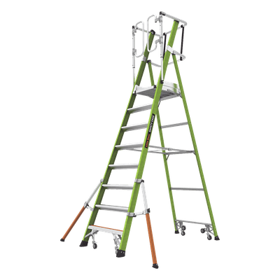 Escalera Fija / Fibra de Vidrio / 8' (2.4m) / Jaula de Seguridad / 300 lbs