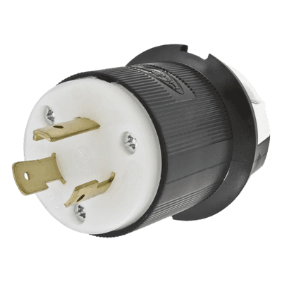 Clavija Industrial con Bloqueo de Media Vuelta / 20 A 250 V CA / 2 Polos 3 Hilos / NEMA L6-20P / 0.360' - 0.930' (9.14 - 23.62 mm) / -40°C a 75°C