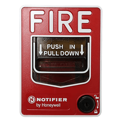 Estación Manual de Alarma Contra Incendio / Doble Acción / Con Cerradura y Llave / Exterior / UL 38 / ADA / Caja SB-I/O Incluida