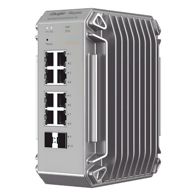 Switch Industrial PoE / 8 Puertos Gigabit 802.3af/at / 2 SFP 1Gb / -40°C a 75°C / IP40 / 125 W