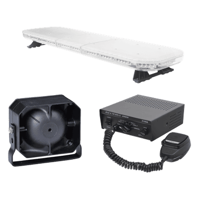 Kit de Equipamiento para Unidades de Seguridad Pública / Barra LED 88 LEDs / Sirena 100W / Bocina 100W / IP65 / 118 cm (46.5 in)