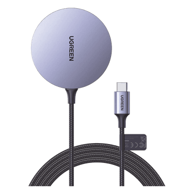 Cargador Inalámbrico Magnético / 15W / Tecnología MagSafe / Certificación MFM / Qi / Cable Trenzado 1.5 m (4.9 ft)