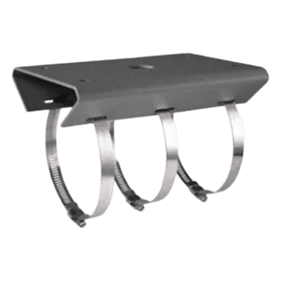 Soporte de Montaje para Poste / Acero Galvanizado SUS304 / Diámetro 14 cm / Exterior / Color Blanco / 250 x 127 x 46 mm