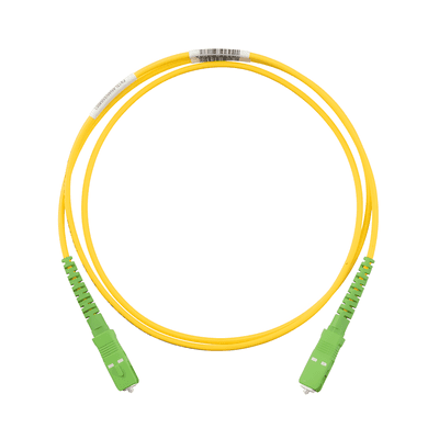 Jumper de Fibra Óptica / Monomodo OS2 9/125 / SC/APC-SC/APC Simplex / OFNR Riser / 5 m (16.40 pies) / Amarillo