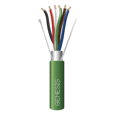 Bobina de Cable / 305 m (1000 ft) / 6 Conductores / 22 AWG / Blindado / Plenum / Verde