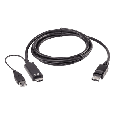Cable Conversor HDMI a DisplayPort / True 4K 4096x2160 / 60 Hz / 1.8 m (5.9 ft) / USB-A Alimentación