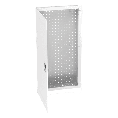Gabinete de Montaje en Pared / Acero Calibre 18 / Capacidad 16 kg (35 lb) / Puerta Reversible con Cerradura / Ventilación Integrada / 28 in de Altura