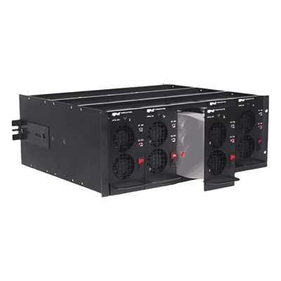 Chasis estándar para montaje en rack de 19", capacidad de hasta 5 módulos.