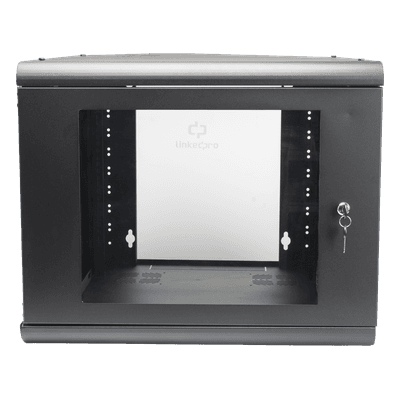 Gabinete de Pared 9U / 635 mm (2.08 ft) Profundidad / Acero Reforzado / Capacidad 100 kg / Cristal Templado