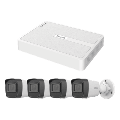 Kit de Videovigilancia IP / 2 Megapixel / NVR 8 Canales con 8 Puertos PoE+ / 4 Cámaras Bala para Exterior / IR 30 m (98.4 ft) / Compresión H.265+