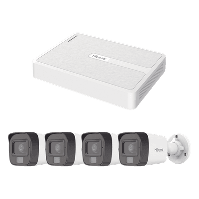 Kit de Videovigilancia IP / NVR 8 Canales PoE+ / 4 Cámaras Bala 2 Megapixel / Dual Light IR 20 m (65.6 ft) + Luz Blanca 15 m (49.2 ft) / Audio Integrado / H.265+