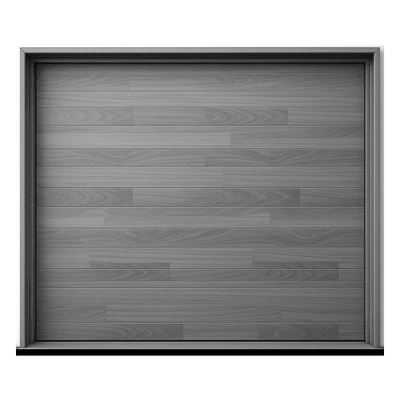 Puerta de Garage Seccional / 10 x 8 Pies (3.05 x 2.44 m) / Aislamiento Poliuretano 42 mm / Calibre 26 / 5 Secciones / Acabado Laminado Gris