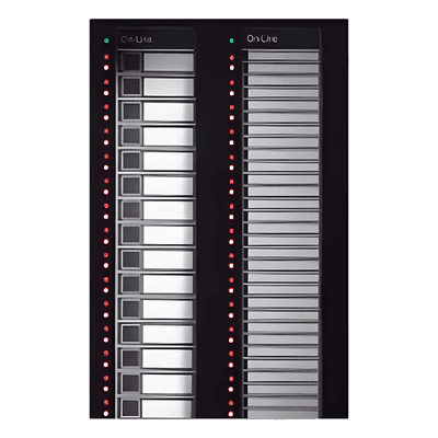 Módulo Anunciador AIO / 30 Botones Capacitivos / LED Programables 8 Colores / Bus 2 Hilos EIA-485 / 4,960 Puntos por Sistema
