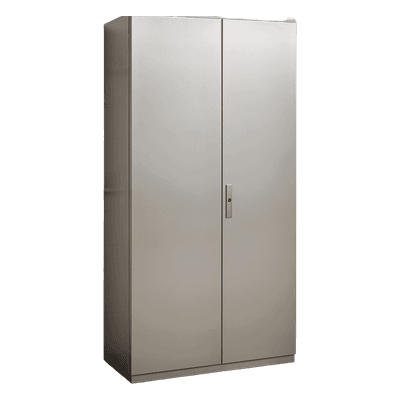 Gabinete de Acero Inoxidable / IP55 / IK10 / 1000 x 2200 x 400 mm (39.4 x 86.6 x 15.7 in) / Capacidad 110 kg / Platina Galvanizada