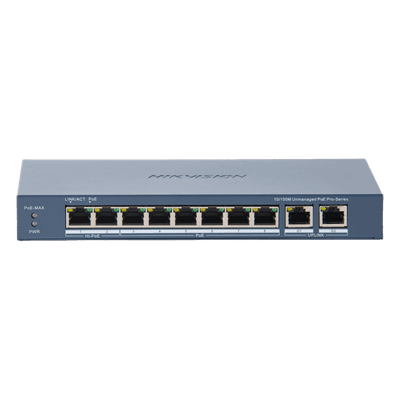 Switch PoE+ / 7 Puertos 10/100 Mbps 30W / 1 Puerto Hi-PoE 90W / 2 Uplink Gigabit / Alcance Extendido 300 m (984 pies) / 110 W Total