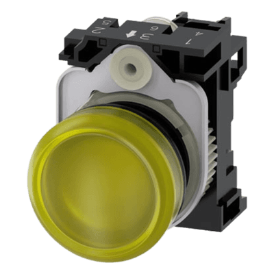 Lámpara de Señalización LED / 22 mm / 24V AC/DC / IP69K / NEMA 1-13 / Amarillo / Panel Frontal
