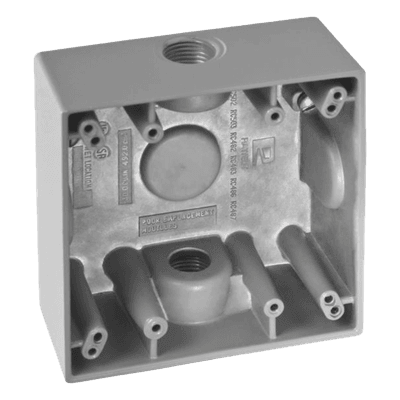 Caja de Conexión a Prueba de Intemperie / 3/4" (19 mm) NPT / 2 Salidas / IK09 / Volumen 492 cm³ / Aluminio Diecast