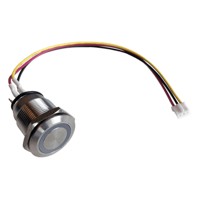 Botón de Acero Inoxidable / IP65 / 19 mm / LED Programable 3.3V / 4 Canales / Cable 60 cm (1.97 ft)