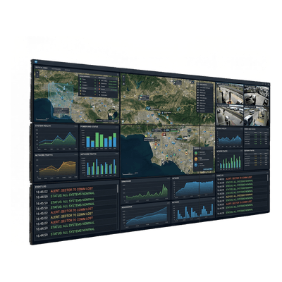 Kit Video Wall LCD 3x3 / 55" Full HD / 500 nits / 24/7 / Bisel 2.3mm / 164" diagonal / Montaje Peerless