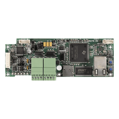 Módulo de Comunicaciones Seriales y TCP-IP / 2x RS232 + 2x RS485 + Ethernet LAN / 6 Protocolos Simultáneos / ONVIF / BACnet / Email y Web