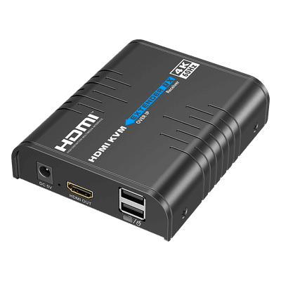 Receptor KVM HDMI / 4K 60 Hz / Extensión 120 m (393.7 ft) / 18 Gbps / IPColor Stream / USB HID / HDCP 2.2