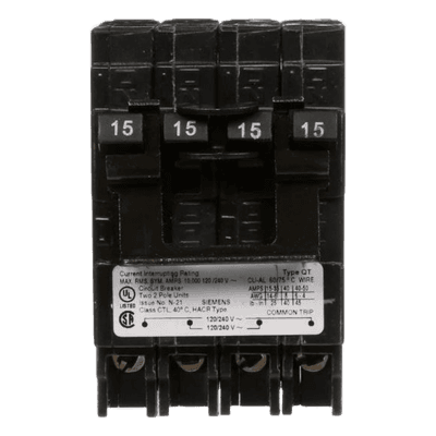 Interruptor Automático TRIPLEX / 2 Polos Simples / 1 Polo Doble / 20-50 A / 120/240 VCA / 10 kA / Enchufable