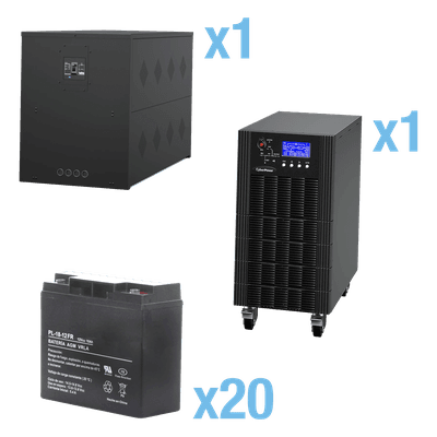 UPS Trifásico de 10 kVA/10 kW, Topología Online Doble Conversión, Voltaje de 208/220 Vca de L-L, Respaldo de 5 Minutos al 100% de Carga, Incluye Módulo y Banco de Baterías