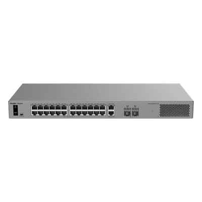 Switch Layer 2 Smart Cloud Managed / 28 Puertos Gigabit / 24 Puertos PoE+ 370 W / Switching 56 Gbps / Forwarding 41.664 Mpps / Protección 6 kV / CCTV Mode