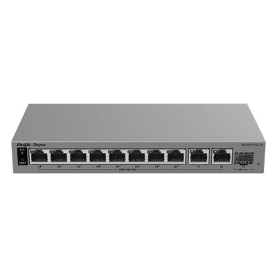 Switch Layer 2 Smart Cloud-Managed / 11 Puertos Gigabit / 8 Puertos PoE+ 70 W / 1 Puerto SFP Uplink / Protección 6 kV / Fanless