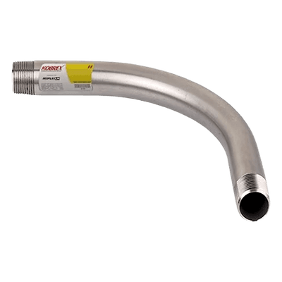 Codo Conduit / 1 1/2 Pulgadas / Pared Gruesa / Etiqueta Amarilla / Rosca Cónica / Zinc Anticorrosivo / Intemperie