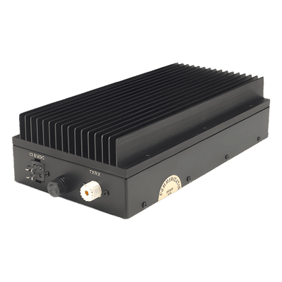 Amplificador para radios móviles, 400-512 MHz, (En sub-bandas de 20 MHz), 1-4 W / 75-100 W.