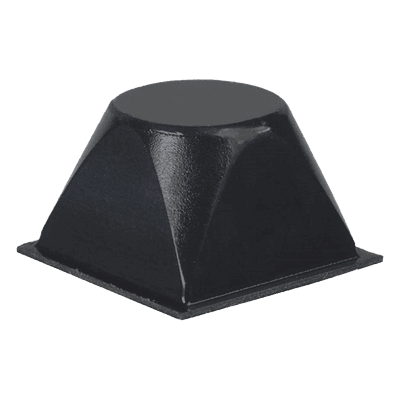 Base Cuadrada Cónica Negra de Poliuretano, 20.5 x 20.5 x 13 mm.