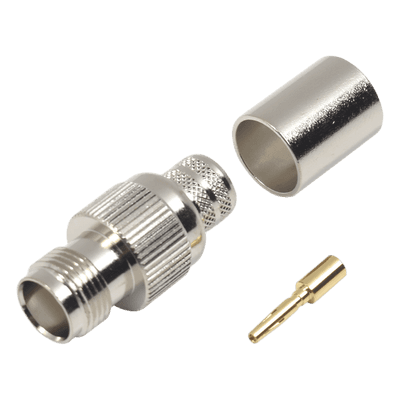 Conector TNC Hembra / Anillo Plegable / Bronce Niquelado / Contacto Oro / Teflón / 9913, 7810A, 8214, CNT-400, RG8/U-SYS, RFLASH-1113