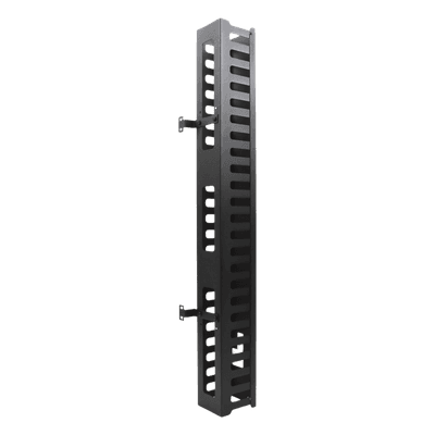 Organizador de Cable Vertical / 24 UR / Acero Sólido / Capacidad 260 Cables Cat5 / Tapa Protectora / Compatible Serie EIRL