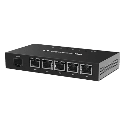 Router Gigabit / 5 Puertos RJ45 + 1 Puerto SFP / Dual-Core 880 MHz / 256 MB DDR3 / EdgeOS / -10°C a 45°C / 4.66 x 2.46 x 0.75 in