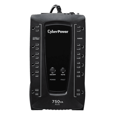 UPS de 750 VA/450 W, Topología Línea Interactiva, Entrada 120 Vca NEMA 5-15P, Tipo Gabinete Compacto, Con 12 Tomas NEMA 5-15R
