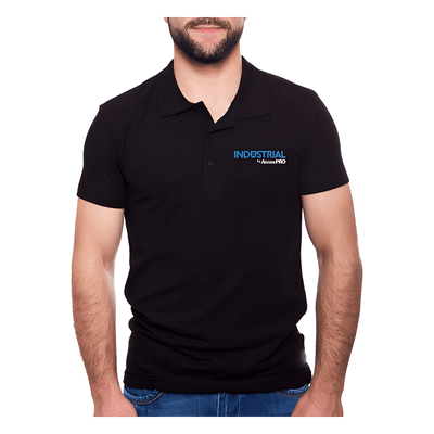 Playera Polo / Algodón 100% / Alta Resistencia / Color Negro / Talla Mediana