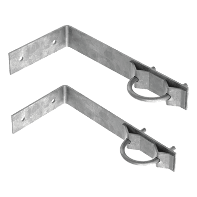 Herrajes de Pared para Mástil / Acero A-36 Galvanizado / Mástil 1-1/4" a 2" / Estructuras hasta 3 m (9.8 ft) / 2 Juegos Tipo L con Abrazaderas U