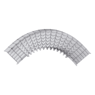 Curva Pre-Fabricada Horizontal / 90° / Peralte 54 mm / Ancho 100 mm / Electro Zinc 15-20 micras / Interior