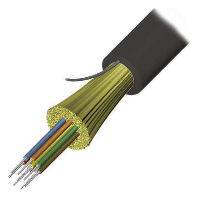 Cable de Fibra Óptica / 6 Hilos / Interior-Exterior / Tight Buffer / Dieléctrico / Plenum OFNP / Monomodo OS2 / 1 m (3.28 ft)