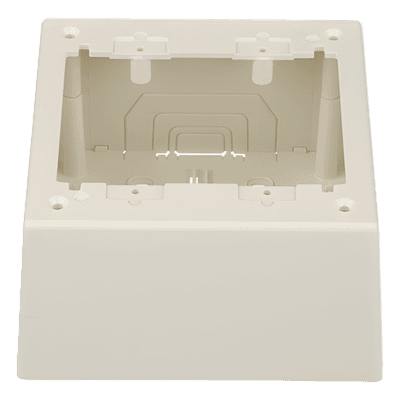 Caja de Pared Superficial Doble / PVC Autoextinguible / 5.19 x 5.19 x 2.75 in (131.9 x 131.9 x 69.8 mm) / Blanco Mate