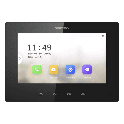 Monitor IP para Videoportero / Pantalla 7" / Resolución 1024 x 600 / 16 Canales de Video / PoE Estándar / 8 Entradas de Alarma