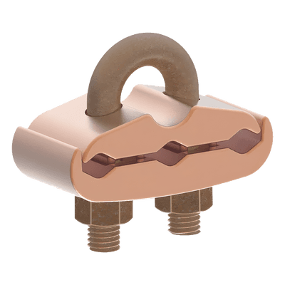 Conector Mecánico / 3 Cables Cobre 2/0 AWG - 250 KCMIL / Varilla 5/8" - 3/4" / Torque 480 lbf·in / UL467